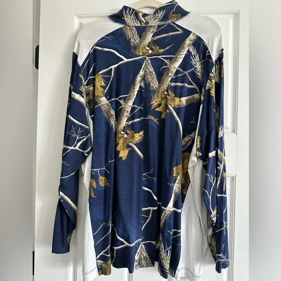 Women’s plus size 4X three quarter zip lightweight pullover navy camo print. - Picture 6 of 7